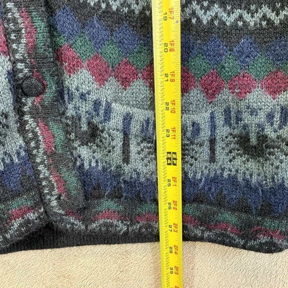 Sebsatex 100% Alpaca Sweater Womens L Cardigan Fair Isle Knit Ski Peru EUC - Picture 4 of 8